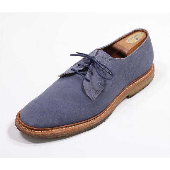 Allen Edmonds Cove Drive Blue Suede Derby Dress Shoes Men's US 9 D - Picture 1 of 11